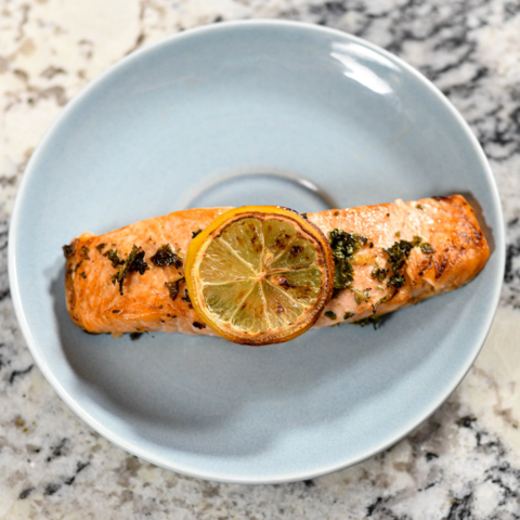 Air Fryer Dijon Garlic Salmon