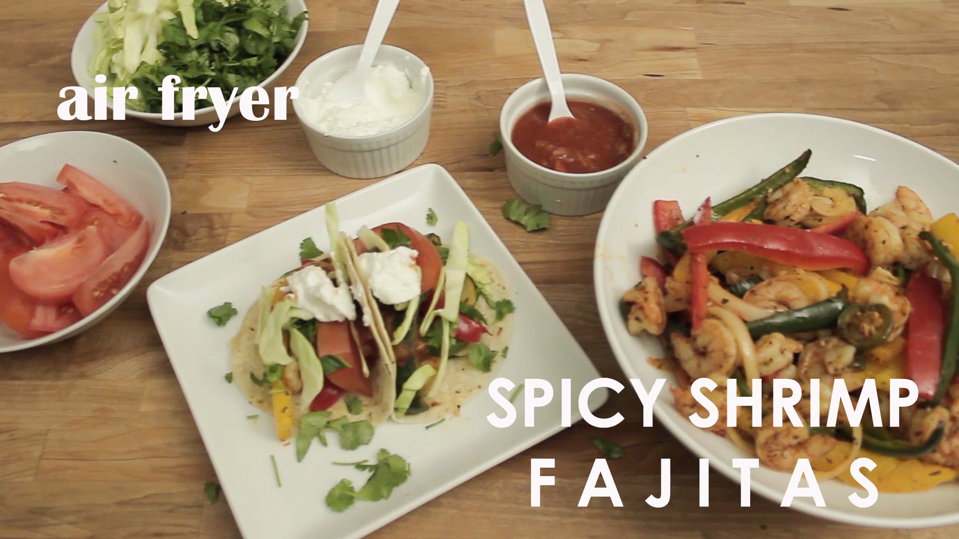 Air Fryer Spicy Shrimp Fajitas