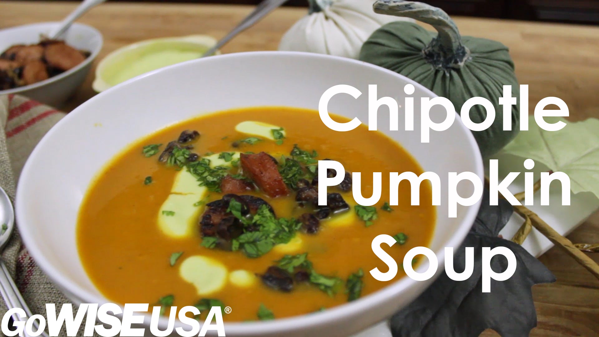 Chipotle Pumpkin Soup with Avocado Crema