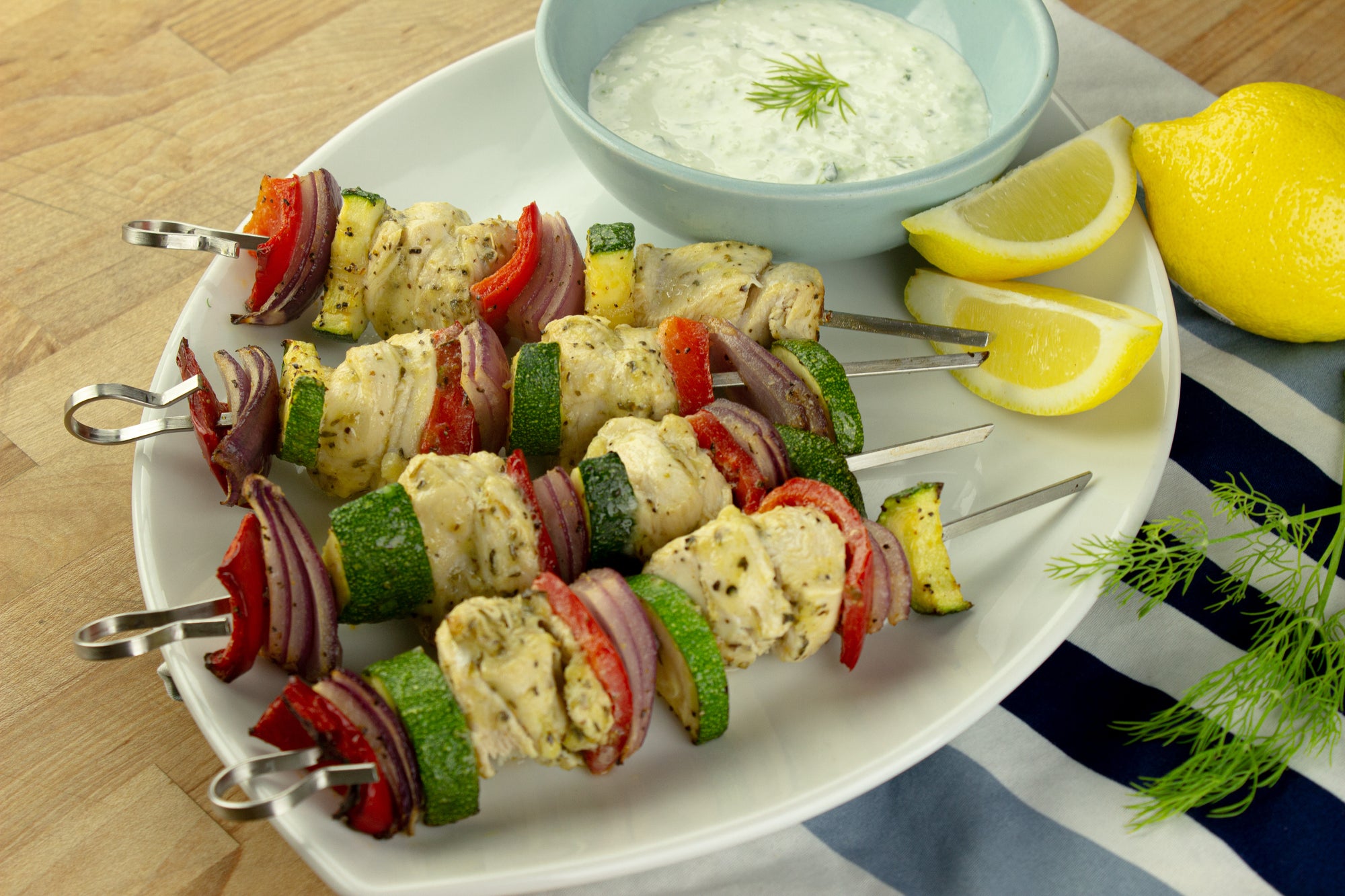 Greek Chicken Kebabs with Tzatziki Sauce