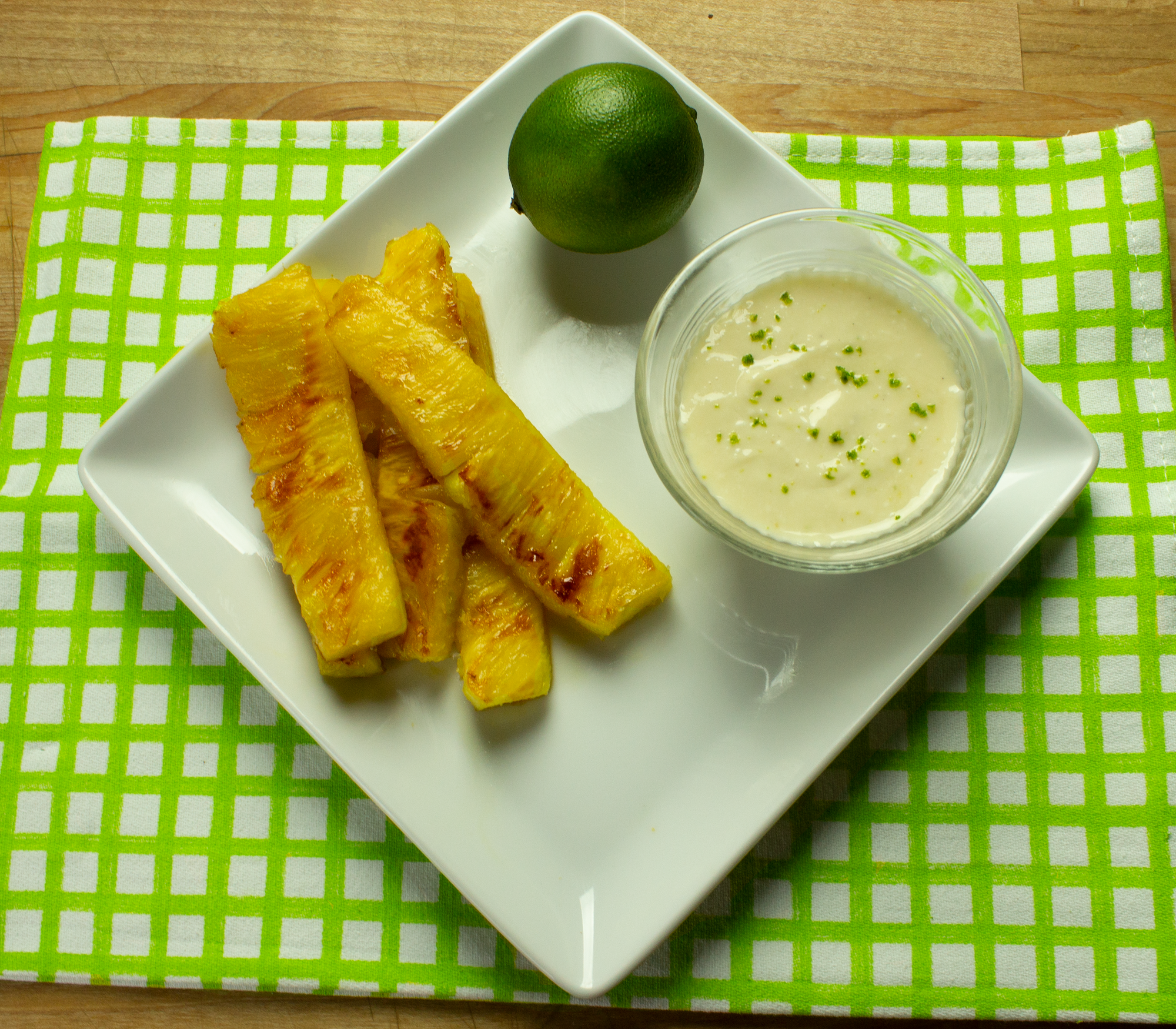 Grilled Pineapple with Lime Dip