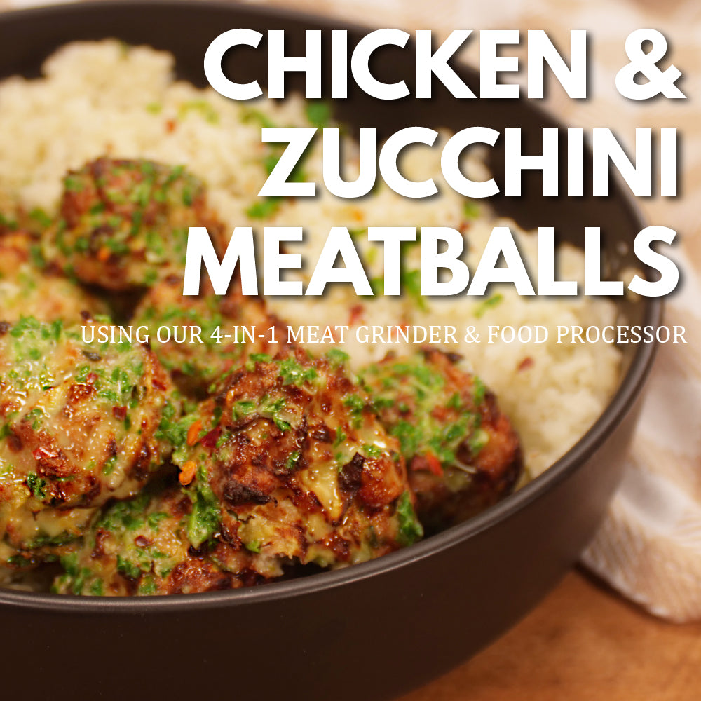 Chicken & Zucchini Meatballs with a Coconut Herb Sauce
