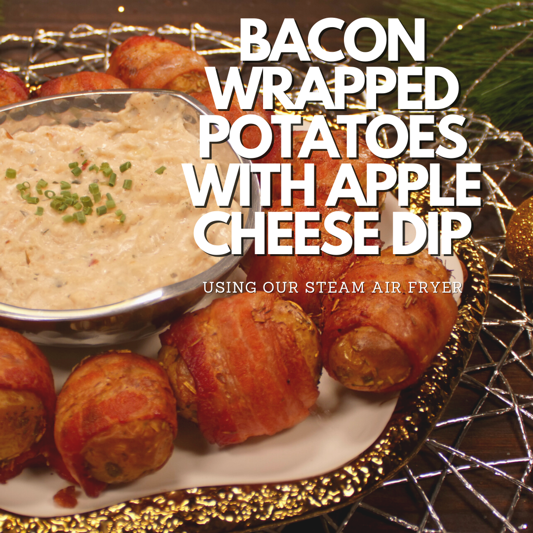 Bacon Wrapped Potatoes With Apple Cheese Dip