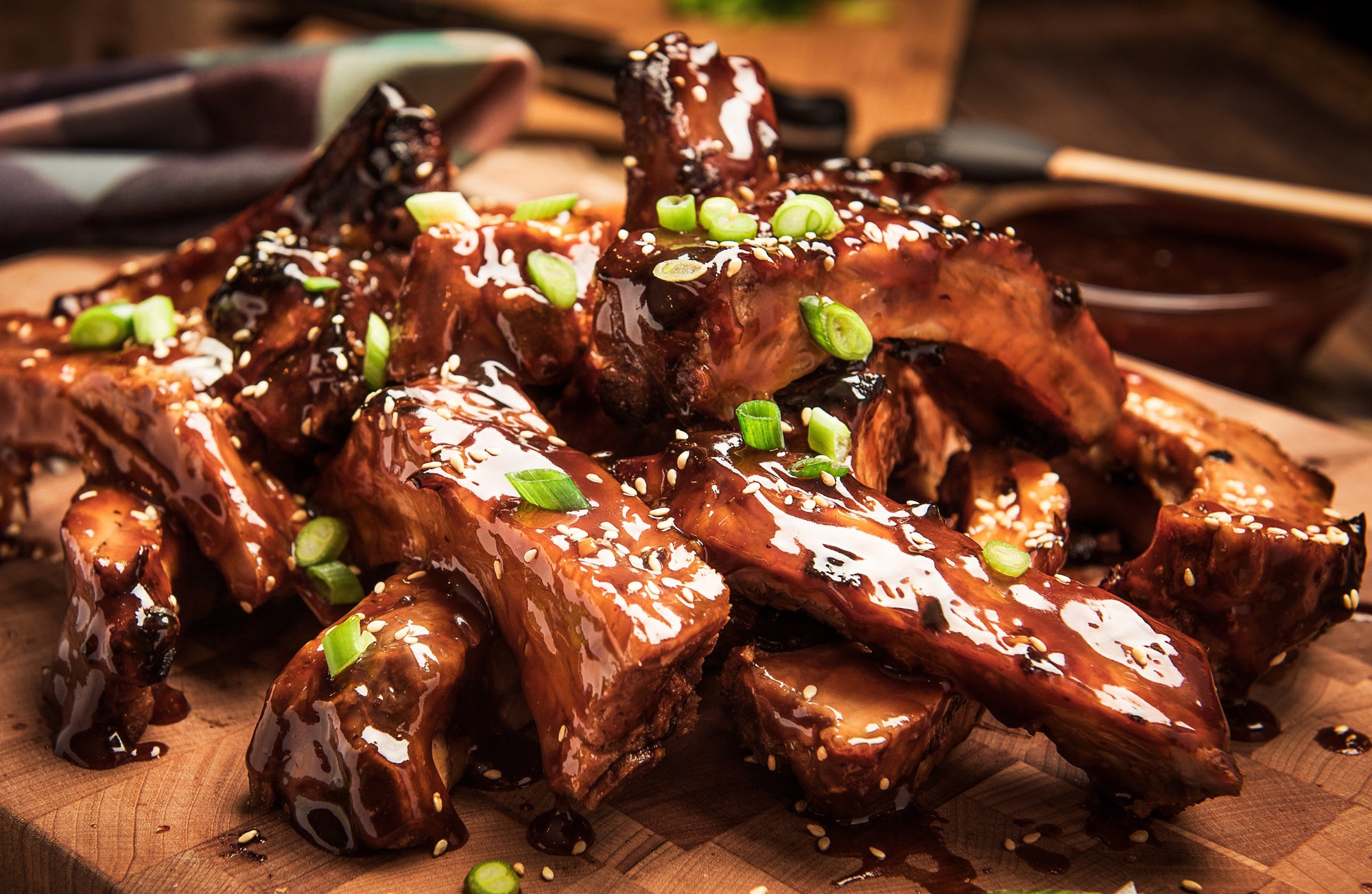 Honey & Sesame Oil Glazed Ribs - Pressure Cooker and Air Fryer Recipe