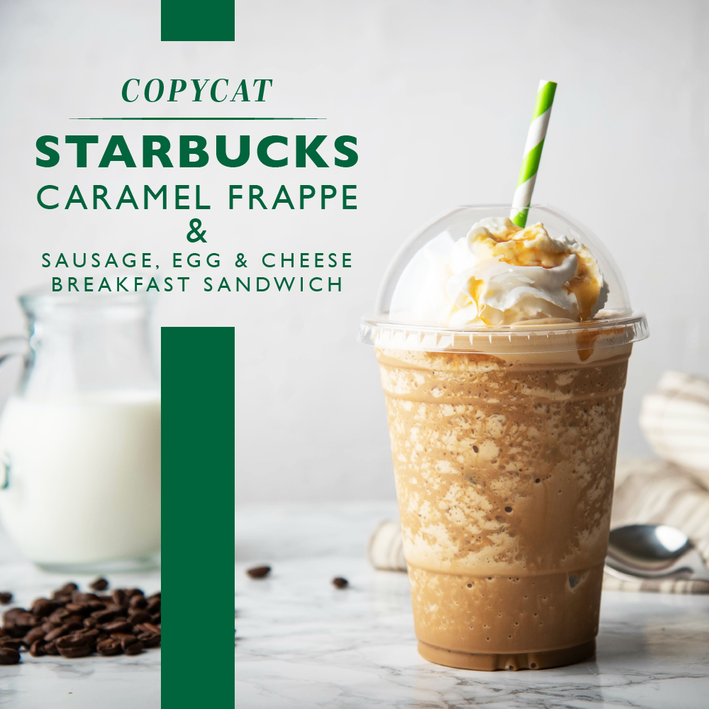 Starbucks Caramel Frappe & Sandwich