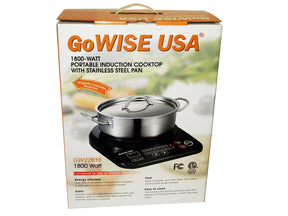 Portable Induction Cooktop with Stainless Steel Pan GW22616 - GoWISE USA