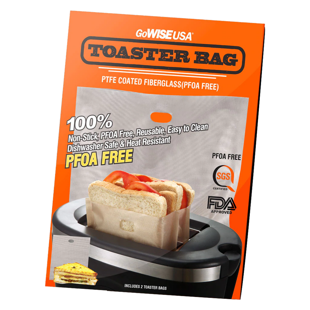 Reusable NonStick Heat Resistent Toaster Bags, 2pack