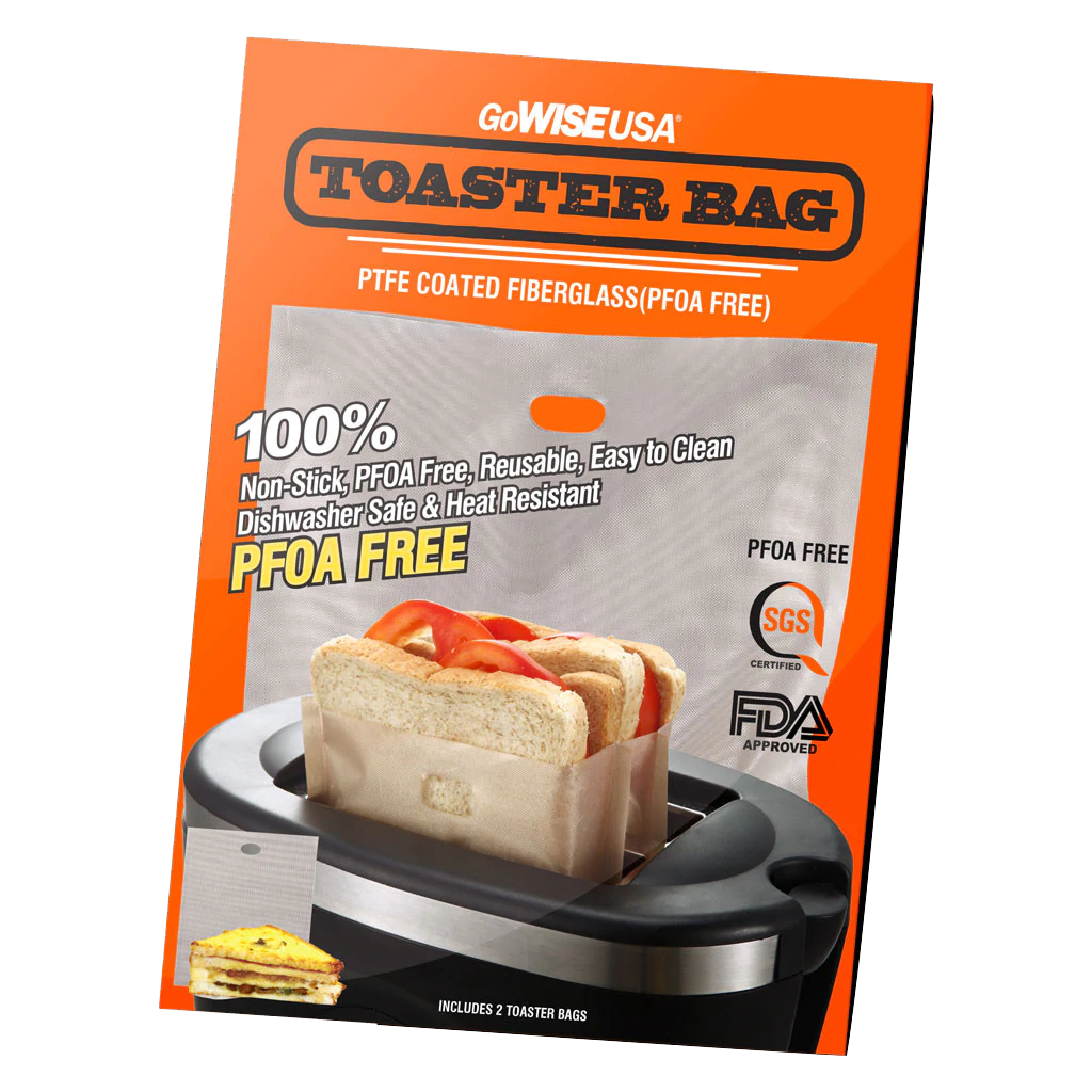 Reusable Non-Stick Heat Resistent Toaster Bags, 2-pack