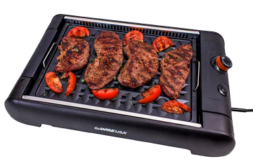 2-in-1 Smokeless Electric Indoor BBQ Grill and Griddle